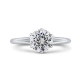 Shah Luxury 14K White Gold Round Diamond Cathedral Style Engagement Ring with Split Shank (Semi-Mount) photo