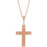 14K Rose Cross 18 Necklace photo