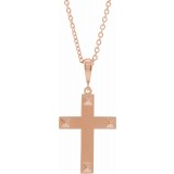 14K Rose Cross 18 Necklace photo