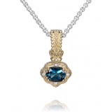 Vahan 14k Gold & Sterling Silver London Blue Topaz Pendant photo