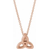 14K Rose Celtic-Inspired Trinity 16-18 Necklace photo