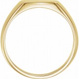 14K Yellow 13x12 mm Rectangle Signet Ring photo 2