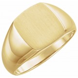 14K Yellow 13x12 mm Rectangle Signet Ring photo