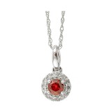 Gems One 10Kt White Gold Diamond (1/12Ctw) & Ruby (1/5 Ctw) Pendant photo