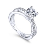 Gabriel & Co. 14k White Gold Contemporary Twisted Engagement Ring photo 3