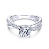 Gabriel & Co. 14k White Gold Contemporary Twisted Engagement Ring photo