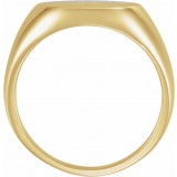 14K Yellow 15 mm Round Signet Ring photo 2