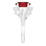 14K White Mozambique Garnet & 1/4 CTW Diamond Ring photo 4
