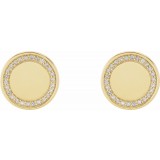 14K Yellow 1/4 CTW Diamond Engravable Earrings photo 2