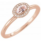 14K Rose Morganite & .05 CTW Diamond Ring photo