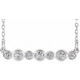 14K White 1/5 CTW Diamond Bezel-Set Bar 16-18 Necklace photo