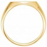 14K Yellow 14x12 mm Oval Signet Ring photo 2