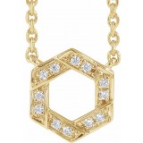 14K Yellow .06 CTW Diamond Geometric 16-18 Necklace photo