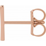 14K Rose Single Initial V Earring photo 3