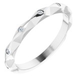 14K White .08 CTW Diamond Stackable Anniversary Band photo