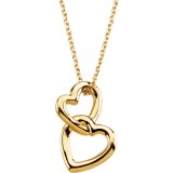 14K Yellow Double Heart 18 Necklace photo