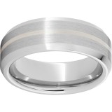 Serinium Beveled Edge Band with a 1mm Sterling Silver Inlay photo