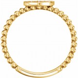 14K Yellow 1/8 CTW Diamond Heart Bead Ring photo 2