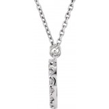 14K White Initial D 1/8 CTW Diamond 16 Necklace photo 2