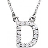 14K White Initial D 1/8 CTW Diamond 16 Necklace photo