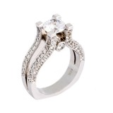 Jewelry Innovations 14K White Gold Semi Mount Engagement Ring photo