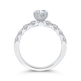 Shah Luxury 14K White Gold Oval Diamond Engagement Ring (Semi-Mount) photo 4