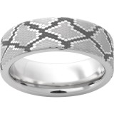 Serinium Pipe Cut Band with Snake Skin Laser Engraving photo