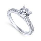 Gabriel & Co. 14k White Gold Contemporary Straight Engagement Ring photo 3