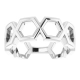 14K White Geometric Ring photo 3