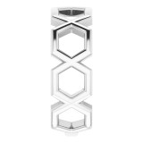 14K White Geometric Ring photo 4