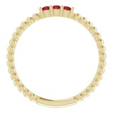14K Yellow Mozambique Garnet Beaded Ring photo 2