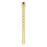 14K Yellow Mozambique Garnet Beaded Ring photo 4