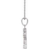 14K White 1/8 CTW Diamond Five-Fold Celtic Necklace photo 2