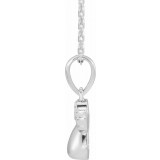 14K White .03 CT Diamond Youth Angel 15 Necklace photo 2