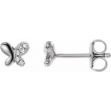 14K White .04 CTW Diamond Butterfly Earrings photo