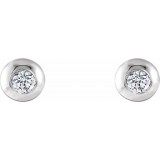 Platinum 1/8 CTW Diamond Domed Stud Earrings photo 2