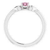 14K White 5x3 mm Oval Tourmaline Youth Heart Ring photo 2