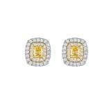 Henri Daussi 18k Yellow Gold Diamond Stud Earrings photo
