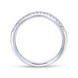 Gabriel & Co. 14k White Gold Contemporary Curved Wedding Band photo 2