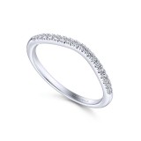 Gabriel & Co. 14k White Gold Contemporary Curved Wedding Band photo 3