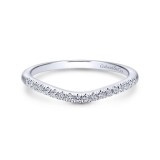 Gabriel & Co. 14k White Gold Contemporary Curved Wedding Band photo