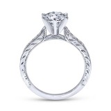 Gabriel & Co. 14k White Gold Victorian Straight Engagement Ring photo 2