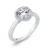 Shah Luxury 14K White Gold Diamond Halo Engagement Ring (Semi-Mount) photo 2