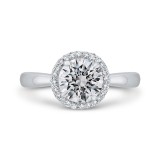 Shah Luxury 14K White Gold Diamond Halo Engagement Ring (Semi-Mount) photo