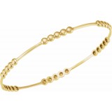 14K Yellow 3.66 mm Beaded Bangle 7 Bracelet photo 2