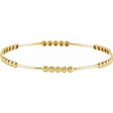 14K Yellow 3.66 mm Beaded Bangle 7 Bracelet photo