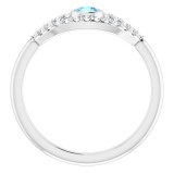 14K White Aquamarine & White Sapphire Evil Eye Ring photo 2
