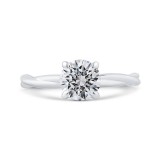 Shah Luxury 14K White Gold Solitaire Engagement Ring (Semi-Mount) photo