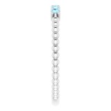 14K White Aquamarine Stackable Ring photo 4