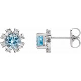 14K White Aquamarine & 1/2 CTW Diamond Earrings photo